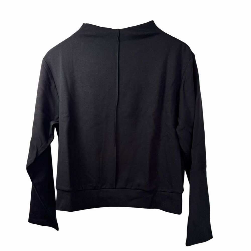 Mellow Day Womens M Black Mock Neck Long Sleeve Pullover Top NWT Minimalist